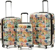 [Disney] Set of 3 Cases - Mickey Comic Hardside Luggage Set, Multicolor