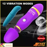 Rechargeable G-Spot Wand Dildo Vibrator Clit Stimulator Massager Adults Sex Toy