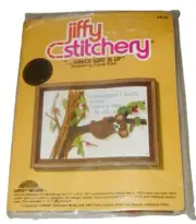 Jiffy Stitchery Crewel Embroidery Kit Which Way Is Up #618 Bear In A Tree