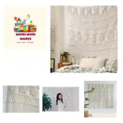 Macrame Wall Hanging 52" W x 47" L Large Macrame Curtain Panel Boho Wedding W...