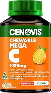 Cenovis Mega C 1000mg Tablets 60 Orange Flavour- High Strength Vitamin C- Reduces Severity & Duration of Common Cold Symptoms - Supports Healthy Immune System Function