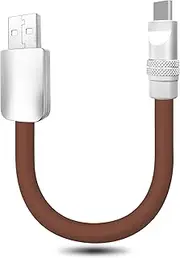 Cute Chubby - Power Bank Friendly 240W USB C Cable Short Fast Charging Cable Compatible with iPhone 15/16 Series, Samsung Galaxy, Chocolate, USB-A to Type-C, 10 inch