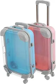 [MOKKHNB] 2pcs Portable Mini Plastic Makeup Suitcase Adorable Eyelash Storage Boxes for Lightweight Travel Luggage Case for Daily Use Easy Cleaning and Organization
