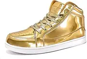 [IGxx] Men's Sneakers Punk Ankle Boots for Men Metal Rivet High Top Lace-up Running Basketball Shoes for Shiny Metal Decoration Shoes Motorcycle Boots