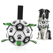 Dog Toys Soccer Ball with Straps, Interactive Dog Toys for Tug of War, Puppy