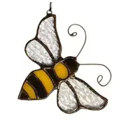 Bumble Bee Ornament Stained Glass Window Hanging Suncatcher Home Decor,