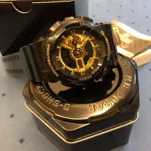 CASIO G-SHOCK 黑金重機雙顯錶GA-110GB-1ADR