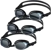 Swimming Goggles, Pack of 3, Swim Goggles, Adult Goggles, Anti-fog, UV Protection, No Leaking, Soft Silicone Nose Bridge swim goggles for Men Women Youth