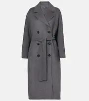 ['S Max Mara] 'S Max Mara Paul double-breasted virgin wool coat UK 2 grey