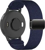 [EverAct] 20mm Nylon Magnetic Watch Band Compatible with Garmin Vivoactive 6/5/3/3 Music/Venu/Venu Sq/Venu Sq 2/Venu 2 Plus,Loop Magnetic Stretchy Elastic Replacement Strap for Forerunner 55/165/245/645