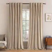 Velvet Curtains 84 inches 2 Panels - 52"W x 84"L (Pack of 2) Camel Beige