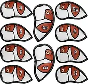 Iron Covers for Golf Clubs | 10x PU Leather Golf Club Head Cover with Number | Portable Putter Protector Sports Training Accessories for Men Women