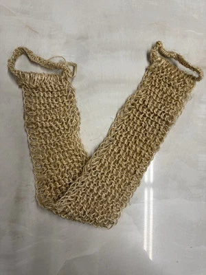 2 PACK , NATURAL Sisal Fiber Back Strap Exfoliator Scrubber Spa Body Skin