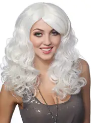 Curly Platinum White Womens Lolita Womens Costume Wig