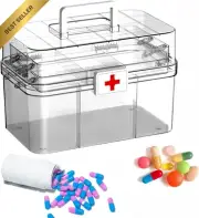 Portable 3-Layer First Aid Box - Large Capacity for Home, Camping & Travel