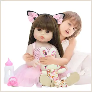 Reborn Dolls Reborn Dolls 女孩可水洗加重身體娃娃帶奶嘴奶瓶甜美裝扮 Reborn Doll s