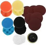 HEALEEP 1 Set Sponge Buffing Pad Kit Car Polishing Self Adhesive Polishing Sponge Pads Durable for Car Detailing and Waxing