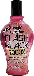European Gold Flash Black 2000X Indoor Tanning Lotion with Time-Release DHA Bronzers, 350ml