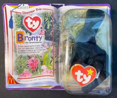 McDonald’s TY Teenie Beanie Babies - "Bronty the Brontosaurus" (1999) ~ New !
