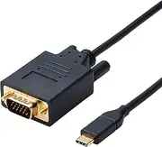 Elecom CAC-CVGA10BK USBC VGA Converter Cable, 3.9 ft (1.0 m), Black