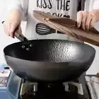 Pure Iron wok cast iron pan Non-coted Pot General use for Gas and Induction 32cm