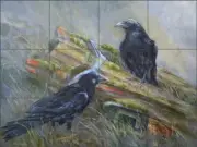 Bird Tile Backsplash Debbie Hughbanks Art Ceramic Mural DHA079