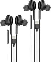 USB C Wired Earphones With Microphone (2 Pack)Compatible With Samsung Galaxy S23 S24 Ultra Type C Noise Cancelling Headphones Earbuds for Phone Android for Pad Audio Jack Plug Corded Cable Ear Headset
