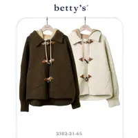 在飛比找momo購物網優惠-【betty’s 貝蒂思】仿針織面料落肩短版連帽大衣(共二色