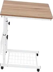 1pc Height Adjustable Movable Bedside Laptop Table Side Table for Bedroom Sofa Dorm Use Spacious Surface for Laptop Accessories Design