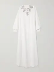 [Zuhair Murad] Zuhair Murad - Draped Crystal-embellished Cady Gown - White - FR 40 FR 40 White