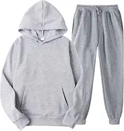 [Qiyifuwang] Women Sweat Casual Outfits Sweatsuit 2 Piece Athletic Track Suit Fashion Winter Oversized Gym Lounge Set Tracksuit Grey,Medium, #01_grey, Medium