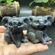 1pc natural blue aventurine quartz carved koala skull crystal healing decor gift