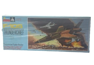 VTG 1966 Monogram Plastic Model Kit 1:72 F-105 ThunderChief Jet Plane Sealed-New