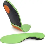 [Generic] Pain Relief Arch Support Insoles for Men Women Shoe Inserts for Plantar Fasciitis Shock Absorption for Flat Feet (Green, 43-44)