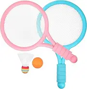 EXAOMBLE Boys and Girls Badminton Rackets Set Balls Sturdy and Lightweight for Easy Carrying