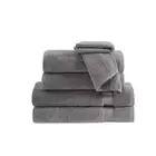 Cloud 6-Piece Grey Solid Cotton Towel Set