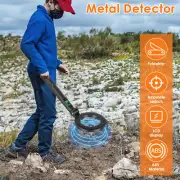 Metal Detector Foldable Gold Detector Handheld LCD Display Metal Detecting GP