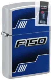 Zippo 48403 Ford F150 Truck High Polish Chrome Lighter + FLINT PACK