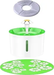 EZONEDEAL Small Cat Water Fountain 1.6L Automatic Large Pet Water Fountain Dispenser, Dog Water Bowl Dispenser and Hygienic Drinking Fountain with Filters for Dogs, Cats, Birds and Animals (Green)