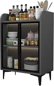 LYXWGRZD Display Cabinet, Double Door Design, Tempered Glass Display Case, Dustproof Protection Showcase, Large Capacity, Easy to Install (Color : Gray, Size : 27.5x35.4in/70x90cm)