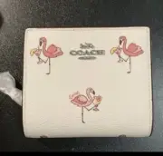 NWT Coach Snap Wallet With Flamingo Print CK435