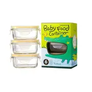 Glasslock Baby Food Container Set (3pcs) - Rectangle 150mL