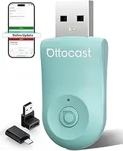 OTTOCAST Mini 2025 Wireless CarPlay & Android Auto 2-in-1 Adapter, Plug & Play, 5GHz WiFi, Auto Connect for iPhone & Android, Fits 98%+ OEM Wired CarPlay Cars (Green)
