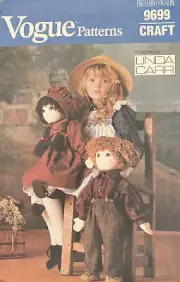 Vintage Vogue Craft Pattern 9699 22" Dolls + Clothes by Linda Carr