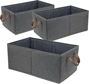 [Fordonral] Pack of 3 Large Capacity Storage Bins Closet Organizer System, Sturdy Foldable Storage Boxes for Organizing Clothing, Sheets, Toys, Books - Shelf Organizer Shelves Basket Storage Bin
