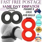Double Cock and Balls Dual Penis Ring 8 Sex Toy For Men Aid Erection Ejaculation