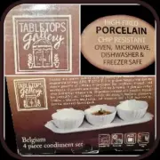 NEW-Tabletops Gallery Belgium 4 piece Porcelain Condiment Set