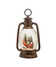13" Battery Operated Lighted Santa On Sleigh Water Lantern JEL2015 w