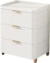 Drawers Dresser,Chest of Drawers with Storage,Plastic Drawers Dresser,for Bedroom,Hallway Office,Entrance Hall,White and Orange(White,21.65x16.14x27.55in)