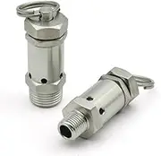 304 Stainless Steel Sanitary Micro Spring Safety Valve 1/4 "1/2" BSPT Male 0.5-10 Bar Exhaust, Suitable for Air Compressors(10 Bar Fixed,1/2")